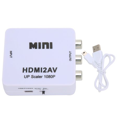 HDMI - AV-muunninadapteri RCA-jakaja 1080P televisioille, valkoinen