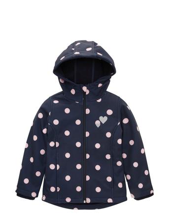Softshell Printed Jacket Outerwear Softshells Softshell Jackets Blå Tom Tailor*Betinget Tilbud