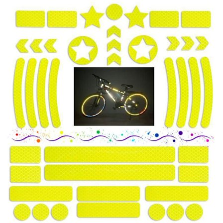 42-pak selvlysende klistremerker, reflekterende klistremerkesett, reflekterende klistremerker for barnevogner sykler jogging-