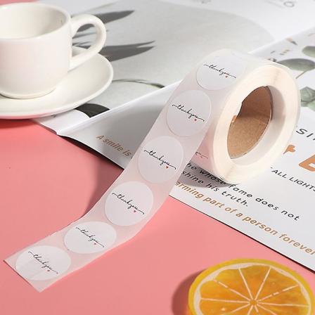 500 st/rulle Runda vita pappersetiketter Klistermärke Tack klistermärke Scrapbook 1 tum
