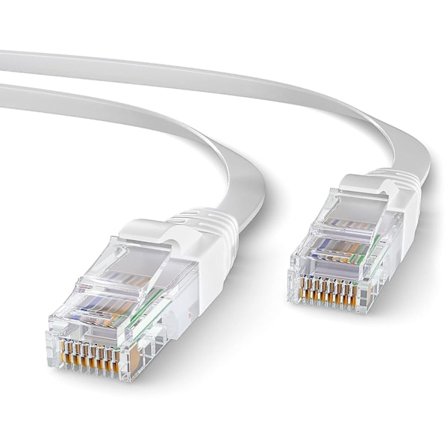15 m Cat 6 Ethernet-kaapeli litteä | Nopea Ethernet-kaapeli | Laajakaistakaapeli | Lan-kaapeli | Verkkokaapeli RJ45-liittimellä | Internet-kaapeli 