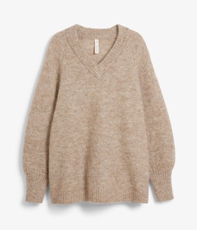 Kappahl | Strikkegenser i ull- og mohairblanding | Melert beige