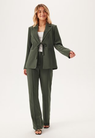 BUBBLEROOM Flared Structured Suit Trousers Klær