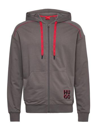 Monologo Jacket Hood Hoodie Grå HUGO