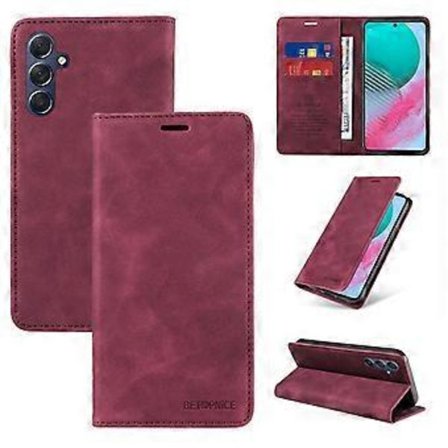 Kompatibel med Samsung Galaxy M54 5G Wallet Læder-RFID Blokerende Kortholdere-Stødsikker TPU Skal-Støttefod-Holdbart Flip Cover Bog Foldbar Telefon C