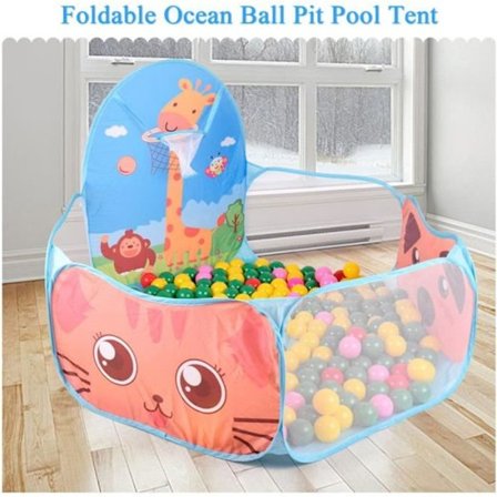 Lekehustelt for barn, sammenleggbart, for bruk med baller, innendørs og utendørs