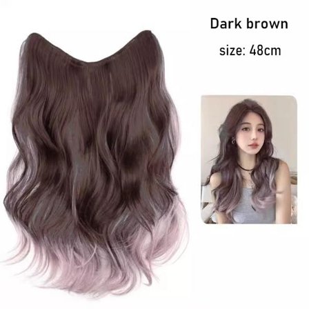 Synteettinen 5 klipsi 50cm värilliset hiuspidennykset vesiaalto peruukki pinkki peruukki harmaa peruukkiklipsi hiuspidennyksiin Joulu