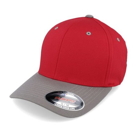 Flexfit - Röd flexfit Keps - Red/Grey Flexfit @ Hatstore