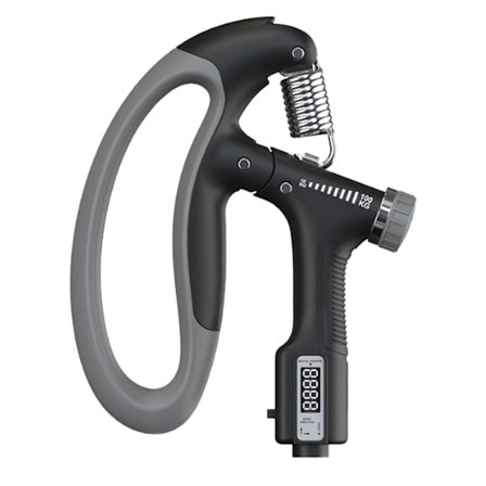 Sähköinen käsivoimamittari säädettävällä vastuksella ja laskurilla 10–100 kg, musta