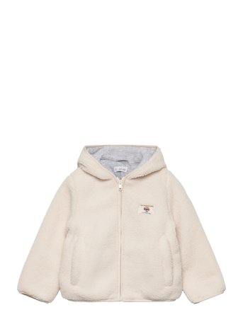 Faux Shearling Jacket Outerwear Fleece Outerwear Fleece Jackets Creme Mango*Betinget Tilbud