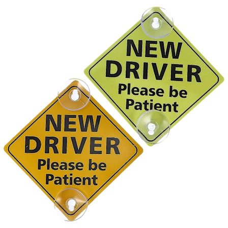 2 stk. Bil Reflekterende Klistermærker Sugkop Bil Klistermærker Ny Chauffør Skilte Chauffør Bil Klistermærker