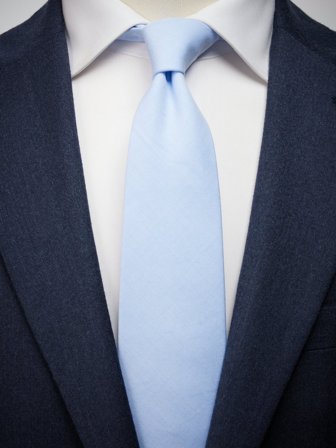 John Henric Men's Light Blue Tie Cotton Size 7,5