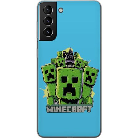 Yhteensopiva Puhelinkuori Samsung Galaxy S21+ 5G Minecraft Creeper armeija vihreä creeper kuvitus piirroselokuva tyyli klassinen Minecraft teema