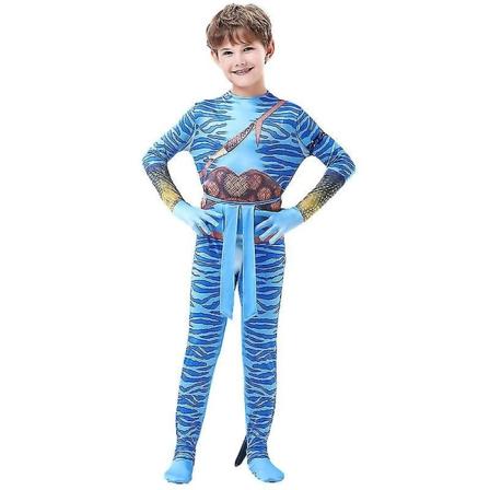Avatar Cosplay -asu Halloween lapsille ja aikuisille - Hyppypuku naisille ja lapsille (M-120) Male-WELLNGS Male Kids (S-100)