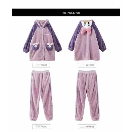 Vinterpyjamas, damkorallfleece, förtjockat parset, kan bäras som ytterkläder för hemmet Daisy XXL