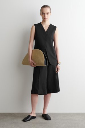 COS Femme Pochette Soleil Oversize - Paille in Beige