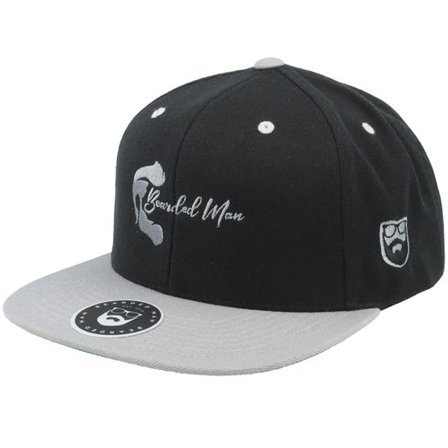Bearded Man - Svart snapback Keps - Leonardo black/Silver Snapback @ Hatstore