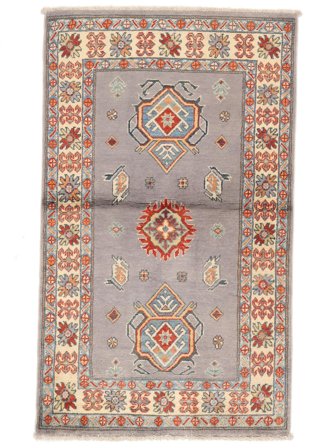 Hand Knotted Kazak Fine Rug 85X145 Brown/Beige