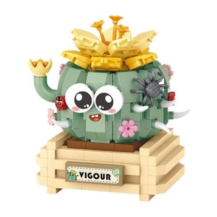 Blomsterpotteklodser - Sæt til at bygge sukkulente blomster, Lego-blomster, Byggesæt-kollektion