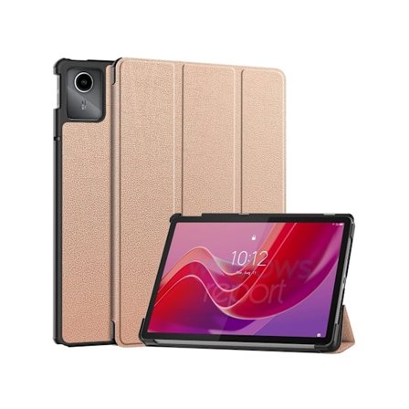 Kotelo Lenovo Tab M10 10.1tb 328fu 2022 -tableteille, kolmiosainen, torkkutoiminto, putoamissuoja (3. sukupolvi) (Ruusukulta)