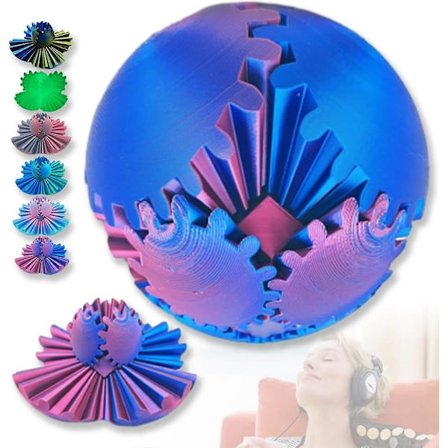 Vaihde Pallo 3D Tulostettu Vaihde Pallo Spin Pallo tai Kuutio Fidget Lelu, Vaihde Pallo Fidget Lelu, Fidget Pallo Vaihde Lelu Stressille ja 