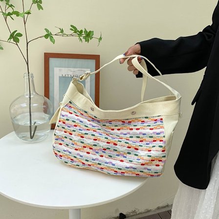 Canvas Tote Bag för kvinnor Retro Axelväska Crossbody Väskor Canvas Ha