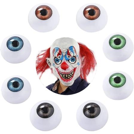 Ontot muoviset Halloween-silmämunat - 8 askarteluun tarkoitettua silmää kauhutarvikkeisiin