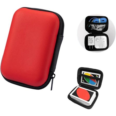 Lompakkomallinen säilytyslaatikko - korttikotelo - datakaapelin pidike, mitat: 11 x 8 x 4 cm (punainen)