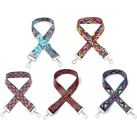 5 st handväskrem, bred justerbar axelremsväska, färgglad