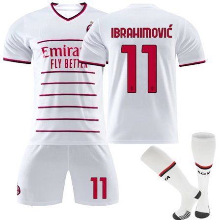 AC Milan bortatröja 2022/23 Ibrahimovic No.11 Fotbollströja 3-delade kit för barn Vuxna