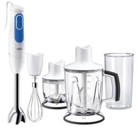 Stavmixer - BRAUN - MQ3045WH aperitif - MultiQuick 3 med 2 hackare - vit och blå