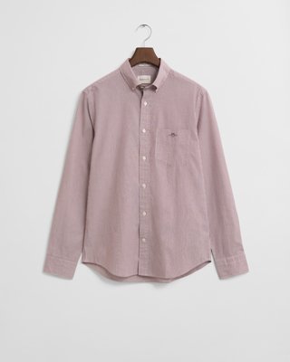 GANT - Regular fit poplinskjorte med bankstriper til herre plumped red