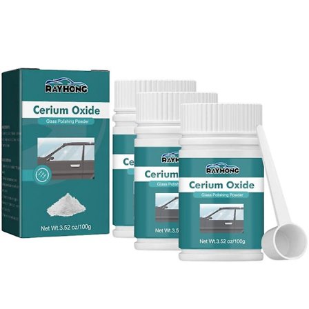 3 st Deep Scratch Remover, Reparationskit för glaspolering med Ceriumoxidpulver 100g