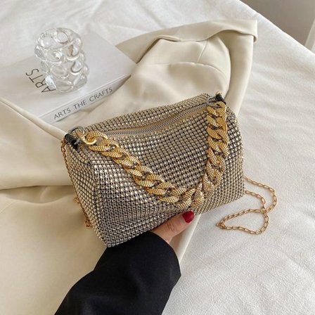 Full Diamond Hand Bag Tygpåsar GULD
