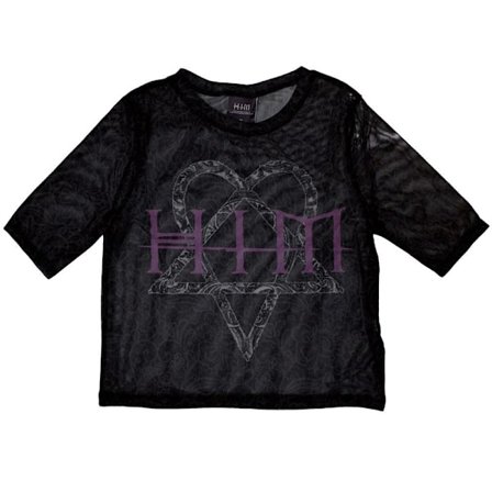 Him Dam Heartagram & Logo Mesh Crop Top XXS Svart