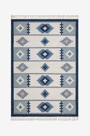 KM Home - Teppe i ull Arvika - Blå - Ulltepper - 140X200 - Fra Homeroom