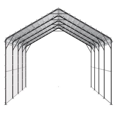 Metalcarport - DUOKU - 12' x 20' - Udendørs telt - Tag i galvaniseret stål - Antikorrosiv