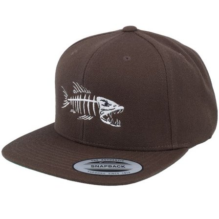 Skillfish - Brun snapback Keps - Fish Bones Dark Brown Snapback @ Hatstore