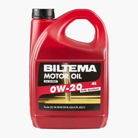 Biltema - Helsyntetisk motorolje 0W-20 ACEA A1/B1/C5 4 liter