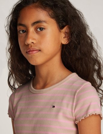 Tommy Hilfiger Rib Knit Top Ss - Pink - 44