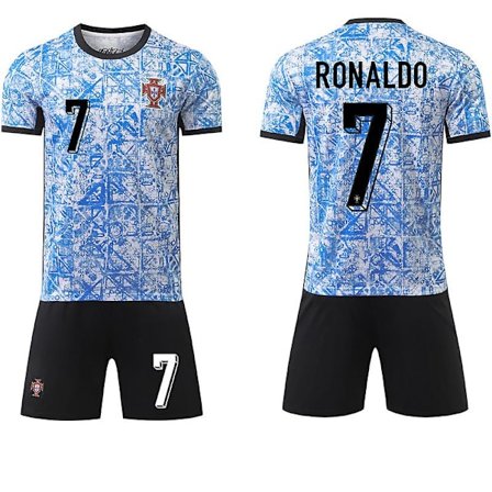 2024 EC Portugal Vieraspaitasetti Nro 7 Ronaldo Jersey Set Sopii Lapsille ja Aikuisten QP8