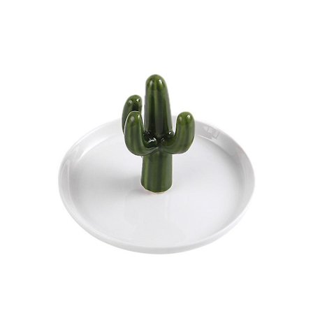 Kaktus Ringeholder Ringfad Keramik Smykker Keramik Organizer Opbevaringsplade Dekorative Bakker Armbånd