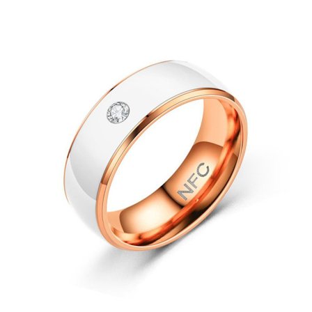 NFC Smart Ring Finger digitaalinen sormus WHITE&ROSE GOLD 10