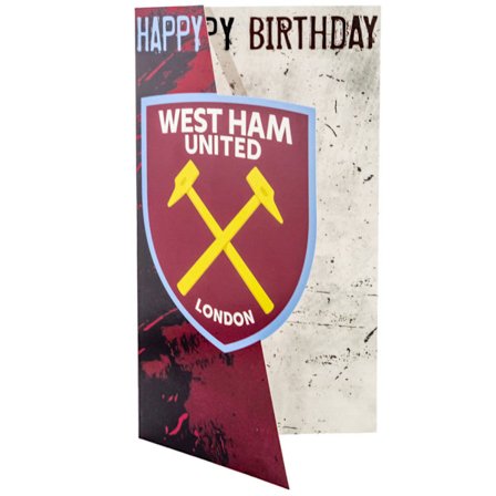 West Ham United FC Crest Födelsedagskort En Storlek Bordeaux/Gul/Vit