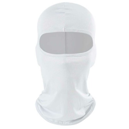 Tunn Vit Balaclava Skidmask Rånarluva 1 Hål