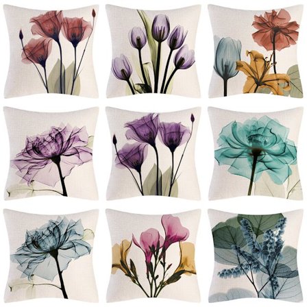 10-pack kuddfodral 45 x 45 cm dekorativt örngott bil soffa heminredning (10 olika stilar)