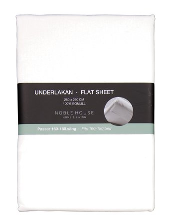 Noble House Flat Sheet 250X260 Cm - White - 250X260CM