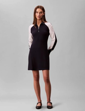 Calvin Klein Jeans Fall Texture Mini Dress - Navy - S