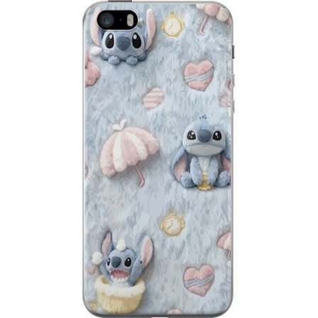 Yhteensopiva Puhelinkuori Apple iPhone 5s Pisto kuvioita sydämillä, sateenvarjoilla ja pastellin värisellä pehmeällä taustalla