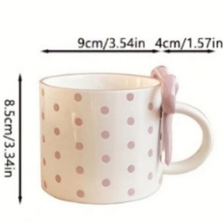 Hjerteformet delikat sløyfekopp, en keramisk vannkopp og kaffekopp av høy verdi for jenter, perfekt som gave.